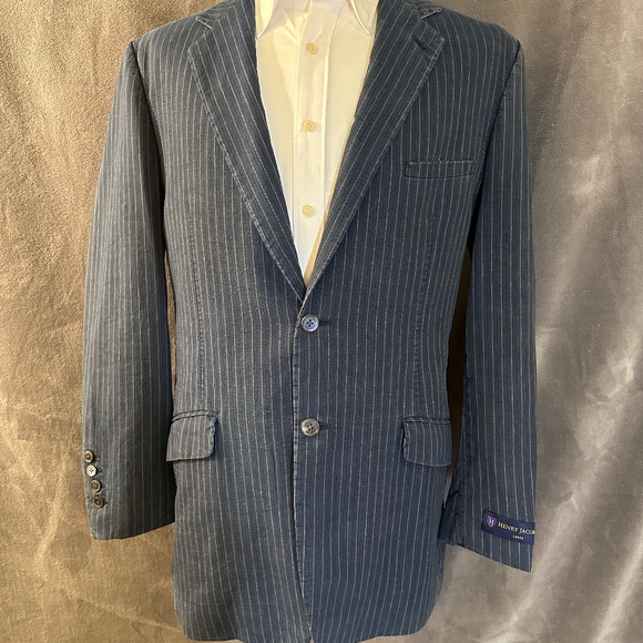 New Henry Jacobson Lg Kaihara indigo cotton 2-button unconstructed sport coat